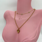 316L Çelik Hayat Ağacı Taşlı Kolye