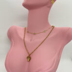 316L Çelik Hayat Ağacı Taşlı Kolye - Görsel 2