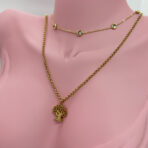 316L Çelik Hayat Ağacı Taşlı Kolye - Görsel 3