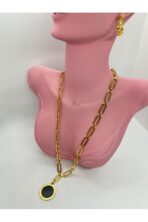 316L Çelik Kadın Kolye Ataç Zincir Çift Taraflı Kolye - Görsel 3