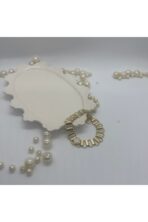 Beyaz Yonca Detay Çelik Bileklik (V Stili)