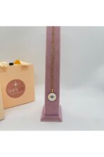 316L Çelik Beyaz Nazar Boncuğu Gold Kolye