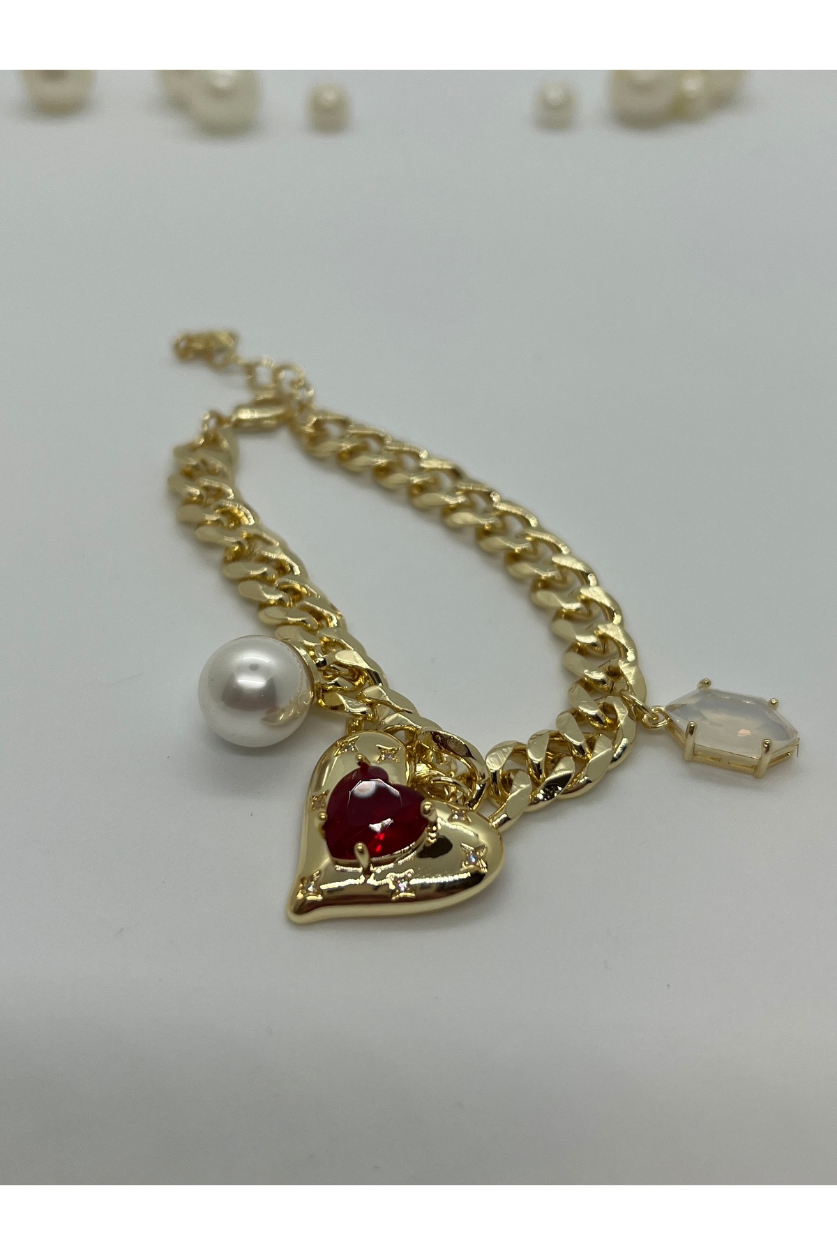 1_org_zoom-204.jpg 316L Çelik Taşlı Kalp Tasarım Bileklik - Görsel 1