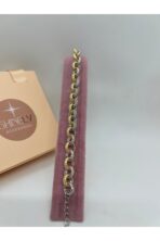 316L Çelik Kadın Dokulu Kalın Halka Zincir Bileklik – Altın & Gümüş Renk - Görsel 2