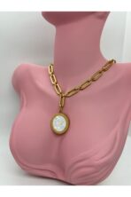 316L Çelik Kadın Kolye Ataç Zincir Çift Taraflı Kolye